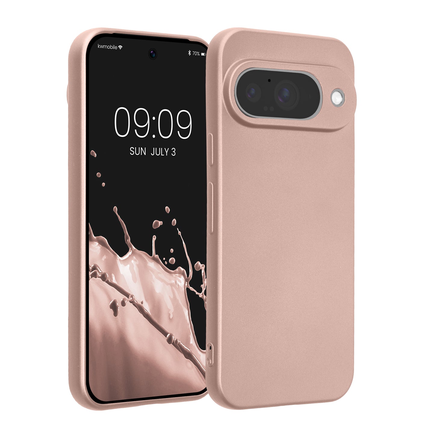 kwmobile Handyhülle für Google Pixel 10 Hülle - weiche Silikon Case metallisch schimmernd - Schutzhülle Cover - Metallic Rosegold Metallic Rosegold  