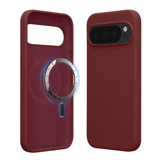 kwmobile Hülle kompatibel mit Google Pixel 10 Pro XL Hülle - magnetisches Silikon Case kompatibel mit MagSafe - Cover gummiert Bordeaux Violett Bordeaux Violett  