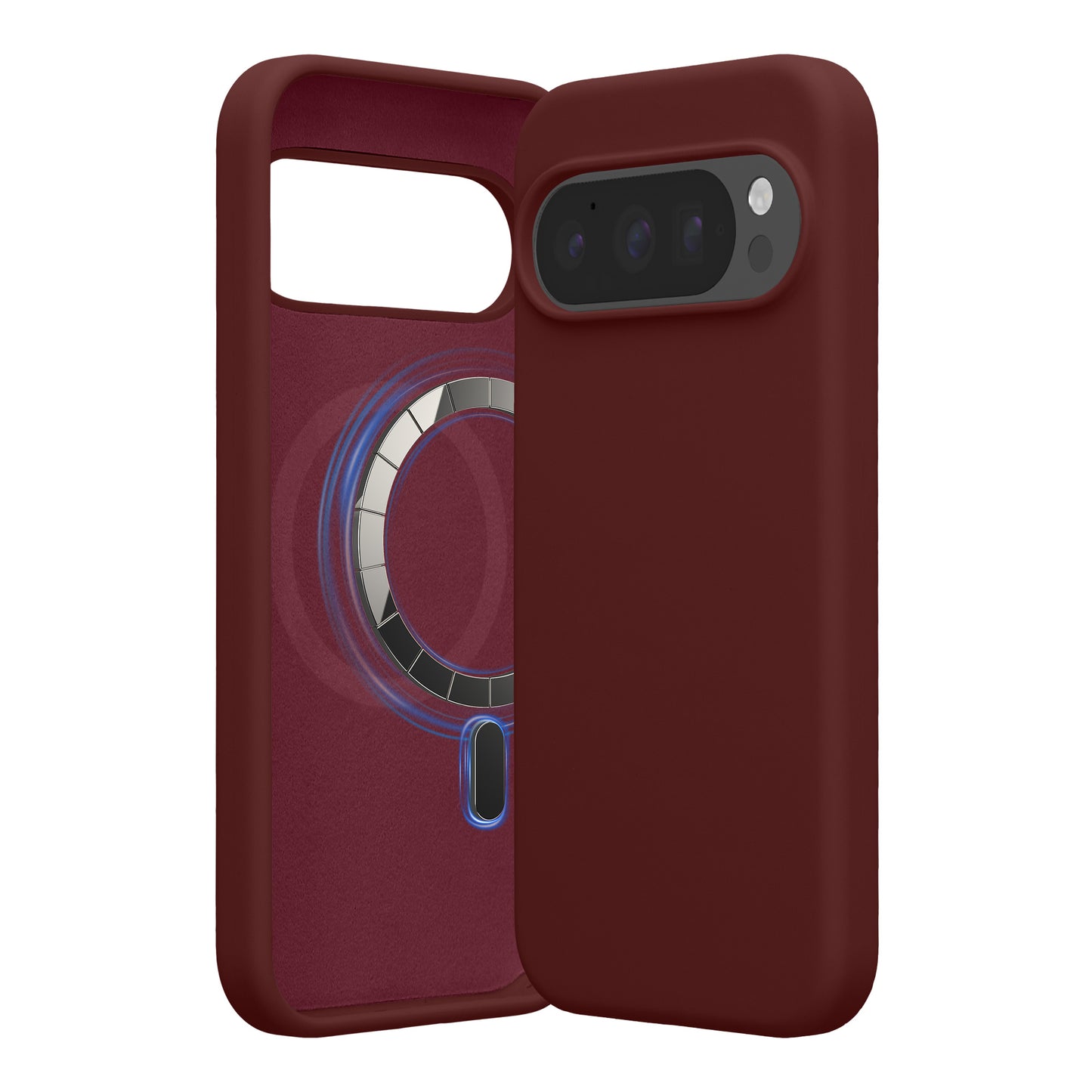 kwmobile Hülle kompatibel mit Google Pixel 10 / Pixel 10 Pro Hülle - magnetisches Silikon Case kompatibel mit MagSafe - Cover gummiert