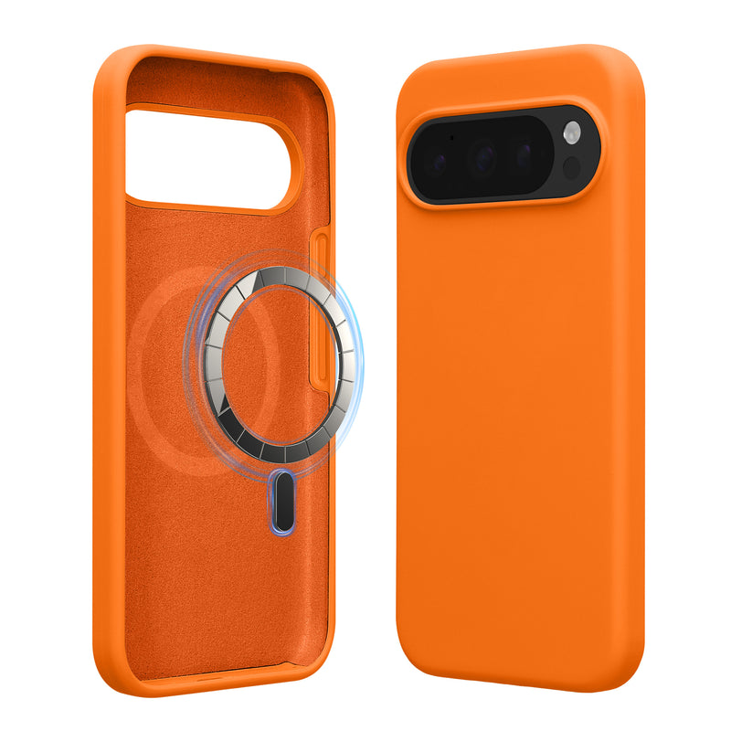 kwmobile Hülle kompatibel mit Google Pixel 10 / Pixel 10 Pro Hülle - magnetisches Silikon Case kompatibel mit MagSafe - Cover gummiert Fruity Orange Fruity Orange  