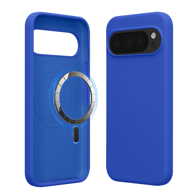 kwmobile Hülle kompatibel mit Google Pixel 10 / Pixel 10 Pro Hülle - magnetisches Silikon Case kompatibel mit MagSafe - Cover gummiert Baltik Blau Baltik Blau  