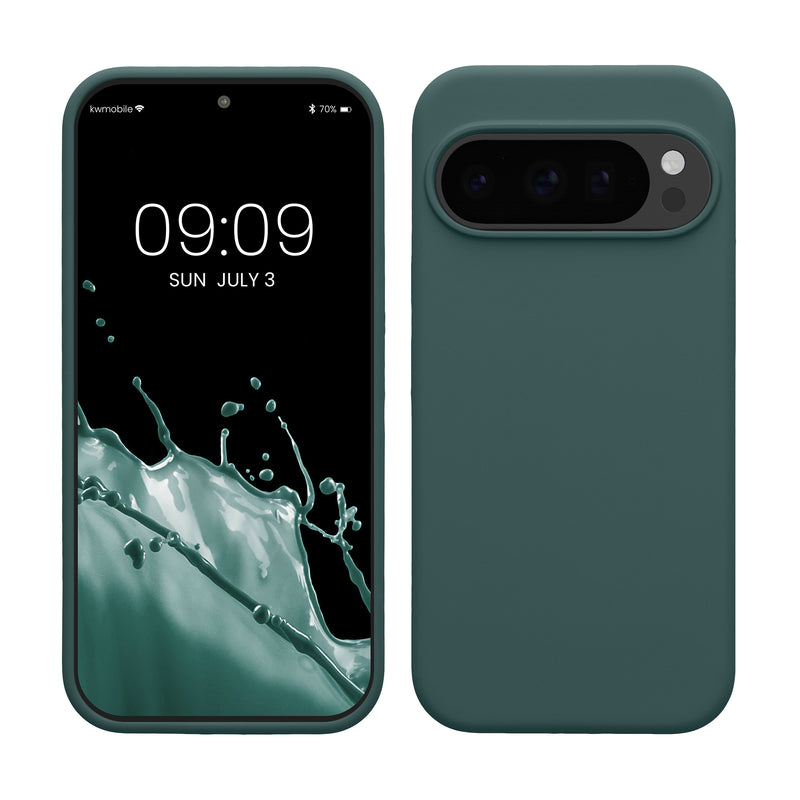 kwmobile Handyhülle für Google Pixel 10 / Pixel 10 Pro Hülle - Case Silikon - Kabelloses Laden - Schutzhülle Cover in Blaugrün Blaugrün  
