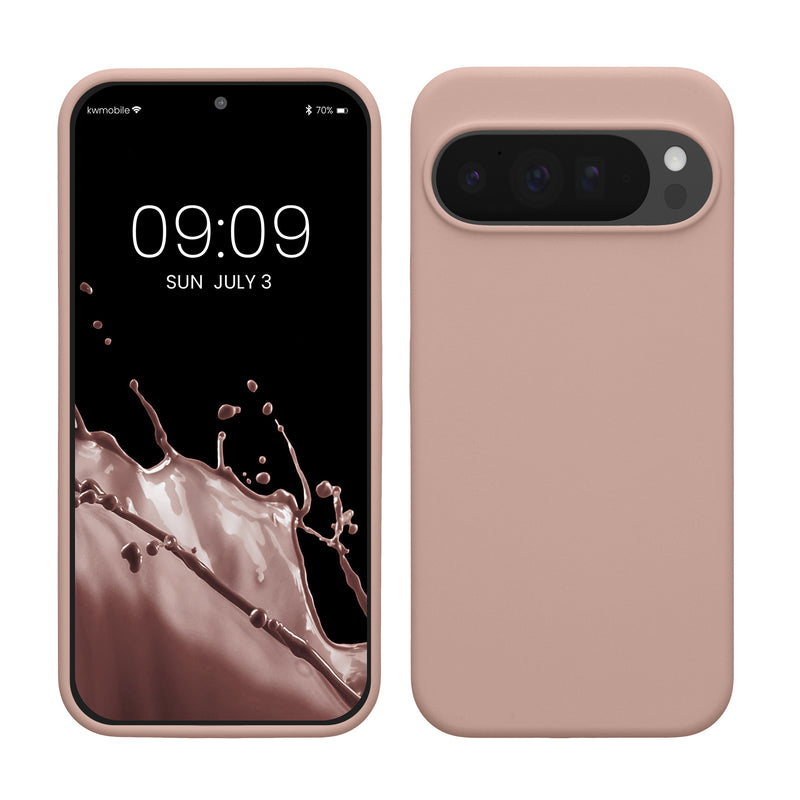 kwmobile Handyhülle für Google Pixel 10 Pro XL Hülle - Case Silikon - Kabelloses Laden - Schutzhülle Cover in Altrosa matt Altrosa matt  