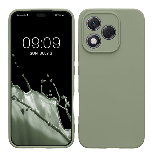 kwmobile Handyhülle für HONOR 400 Lite Hülle - weiches Handy Silikon Case - Schutzhülle Cover - Graugrün Graugrün  