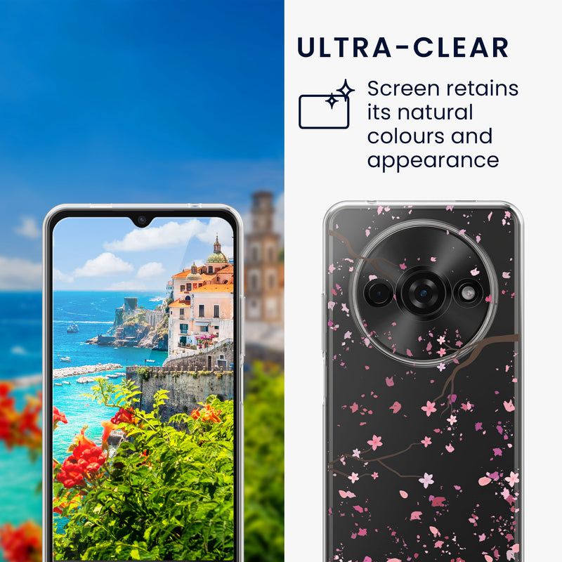 Xiaomi Redmi A3 transparente Handyhülle mit Glas Displayschutz