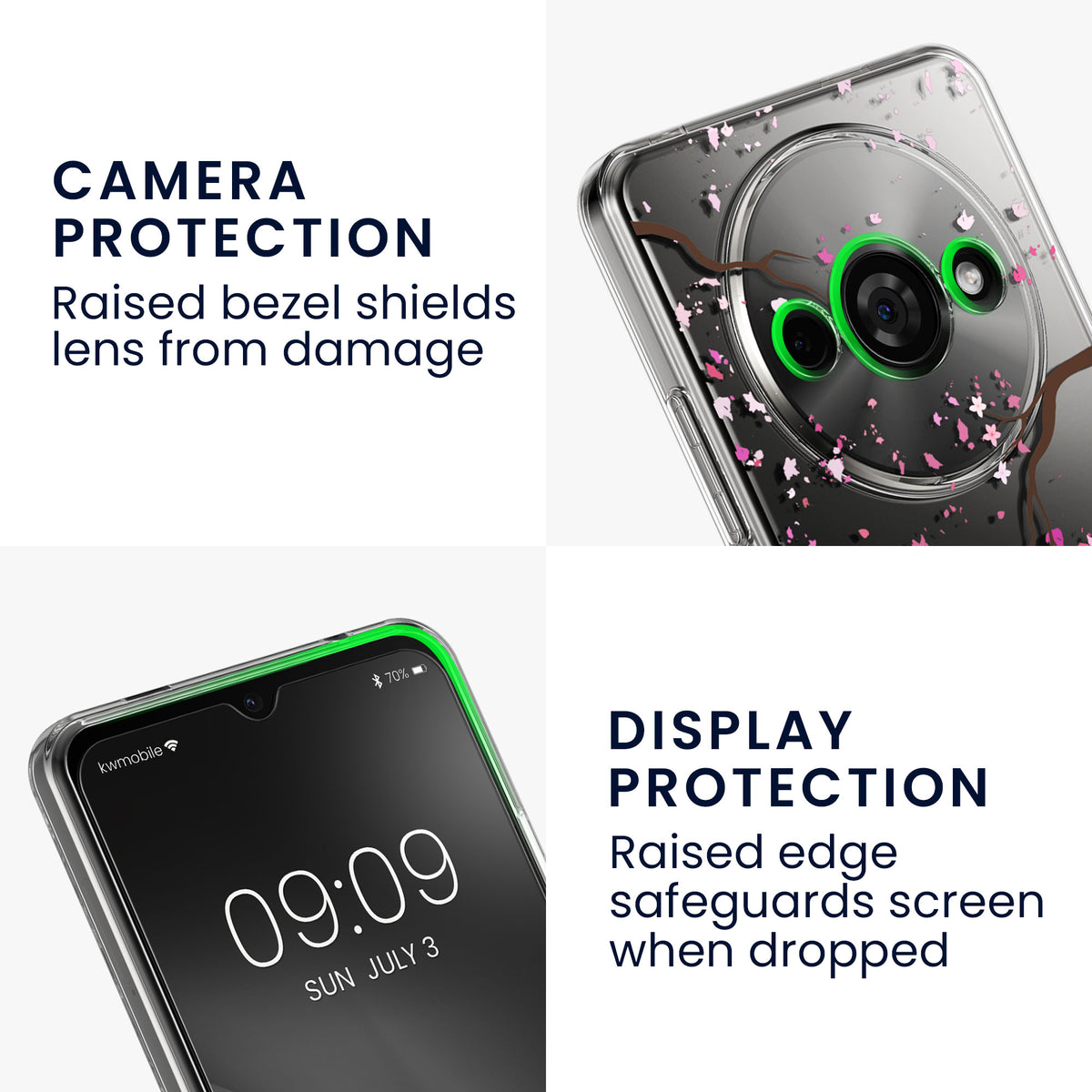 Xiaomi Redmi A3 transparente Handyhülle mit Glas Displayschutz