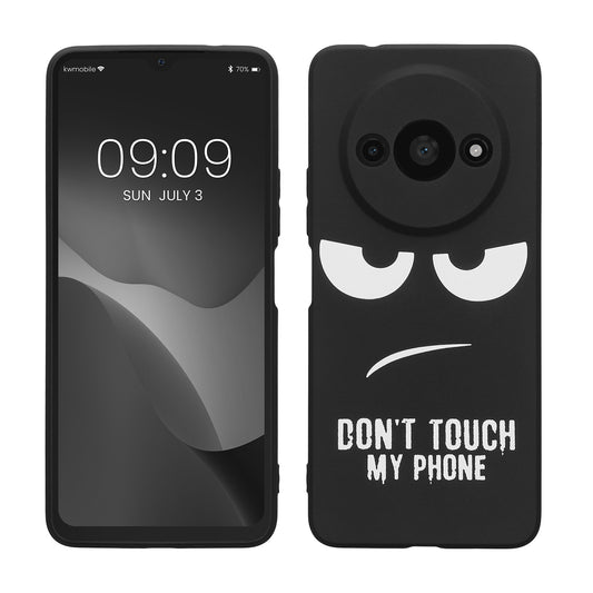 kwmobile Hülle kompatibel mit Xiaomi Redmi A3 - Handyhülle Silikon Case - Don't touch my Phone