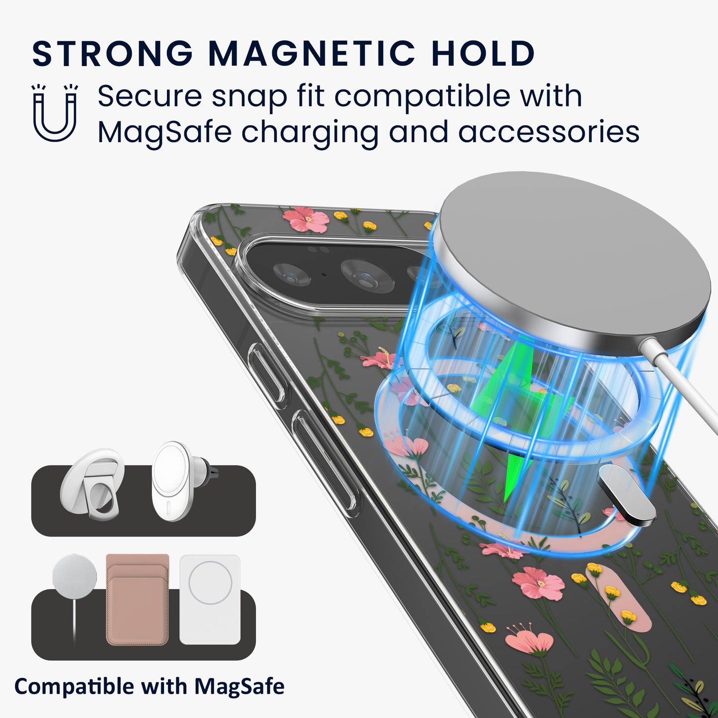 kwmobile kristallklares Hardcase kompatibel mit Google Pixel 10 / Pixel 10 Pro Hülle - kompatibel mit MagSafe - TPU Case