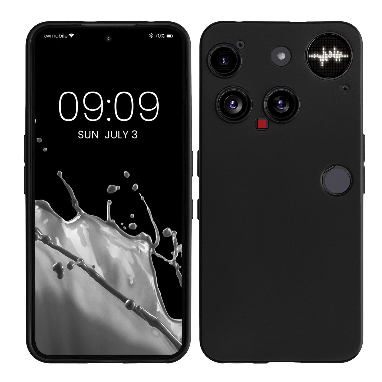 kwmobile Handyhülle für Nothing Phone 3 Hülle - weiches Handy Silikon Case - Schutzhülle Cover - Schwarz matt Schwarz matt  