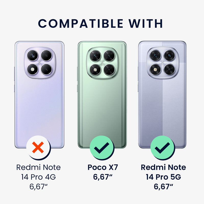 Xiaomi Redmi Note 14 Pro 5G / Poco X7 Handyhülle mit Ringhalter und 2 Schutzfolien
