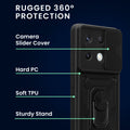 Xiaomi Redmi Note 13 Pro 5G / Poco X6 5G Handyhülle mit Ringhalter und Kameraabdeckung + 2x Schutzfolie