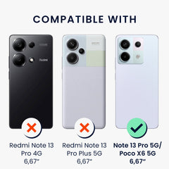Xiaomi Redmi Note 13 Pro 5G / Poco X6 5G Handyhülle mit Ringhalter und Kameraabdeckung + 2x Schutzfolie