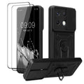 Xiaomi Redmi Note 13 Pro 5G / Poco X6 5G Handyhülle mit Ringhalter und Kameraabdeckung + 2x Schutzfolie
