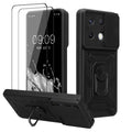 Xiaomi Redmi Note 13 Pro 5G / Poco X6 5G Handyhülle mit Ringhalter und Kameraabdeckung + 2x Schutzfolie