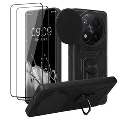Xiaomi Redmi Note 14 Pro+ 5G Handyhülle mit Ringhalter und 2 Schutzfolien