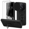 kwmobile Hülle für Xiaomi Redmi Note 14 Pro+ 5G / Redmi Note 14 Pro Plus 5G Case - Handyhülle mit 2 Schutzfolien - Kameraabdeckung und Ringhalter - Robustes Cover