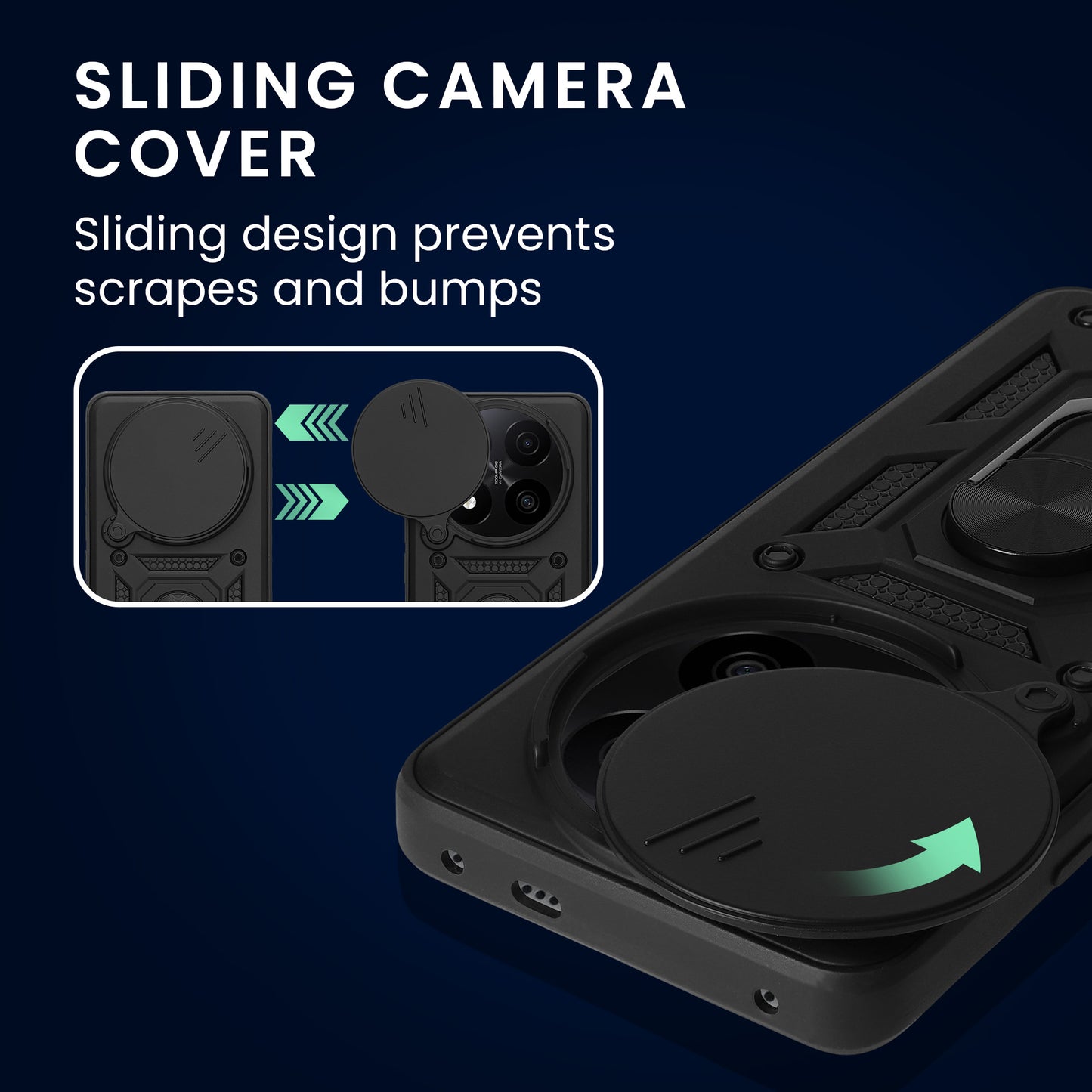 kwmobile Hülle für Xiaomi Redmi Note 14 Pro+ 5G / Redmi Note 14 Pro Plus 5G Case - Handyhülle mit 2 Schutzfolien - Kameraabdeckung und Ringhalter - Robustes Cover
