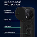 kwmobile Hülle für Xiaomi Redmi Note 14 Pro+ 5G / Redmi Note 14 Pro Plus 5G Case - Handyhülle mit 2 Schutzfolien - Kameraabdeckung und Ringhalter - Robustes Cover