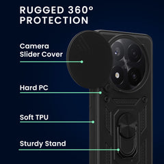 Xiaomi Redmi Note 14 Pro+ 5G Handyhülle mit Ringhalter und 2 Schutzfolien