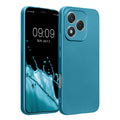 kwmobile Handyhülle für HONOR 400 Lite Hülle - weiche Silikon Case metallisch schimmernd - Schutzhülle Cover - Metallic Karibikblau Metallic Karibikblau  