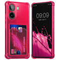 kwmobile Hülle mit Kartenfach kompatibel mit Xiaomi Poco X7 Pro 5G - Handyhülle Poco X7 Pro 5G mit Kartenfach - Soft Case - Schutzhülle in Neon Pink Neon Pink  