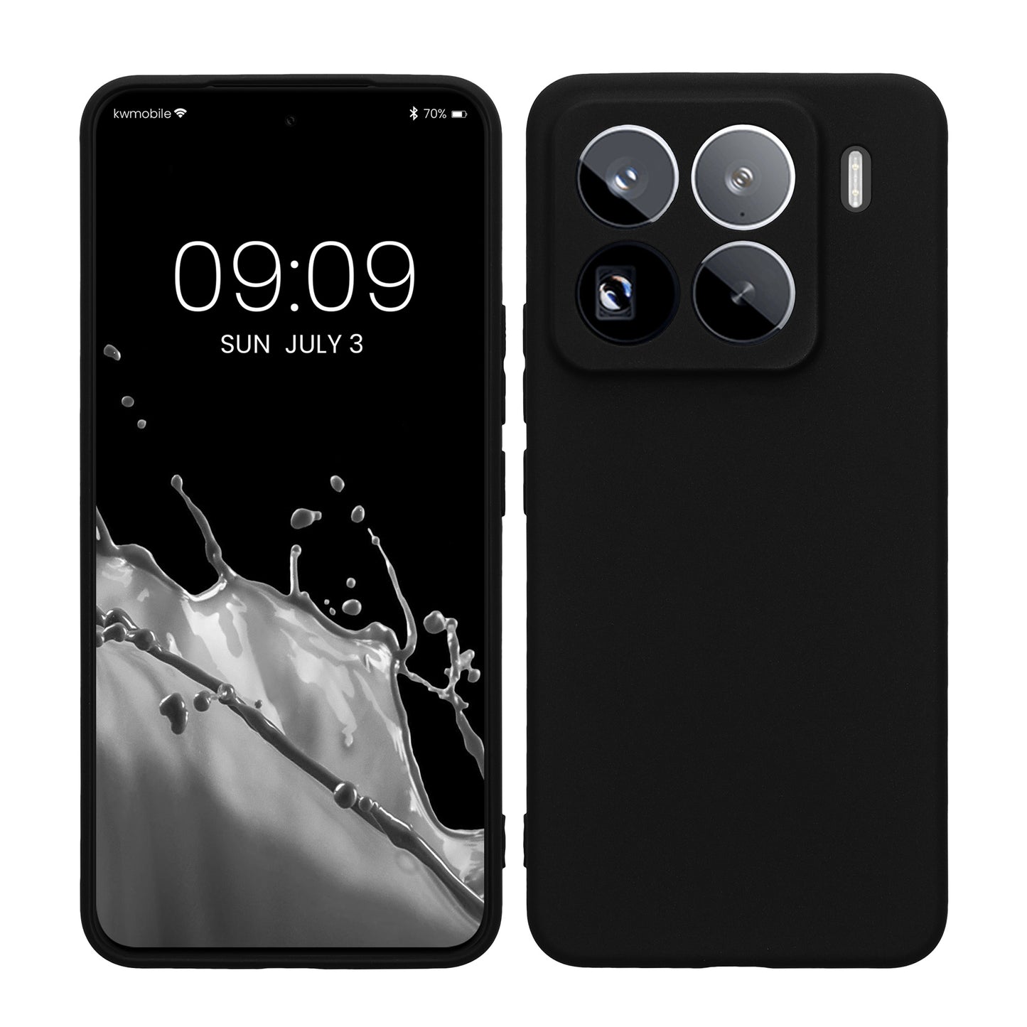 kwmobile Handyhülle für Xiaomi 15 Pro Hülle - weiches Handy Silikon Case - Schutzhülle Cover - Schwarz matt Schwarz matt  
