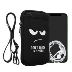 7" Handytasche zum Umhängen aus Neopren mit Kartenfächern Don't Touch My Phone