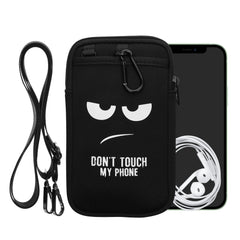 7" Handytasche zum Umhängen aus Neopren mit Kartenfächern Don't Touch My Phone