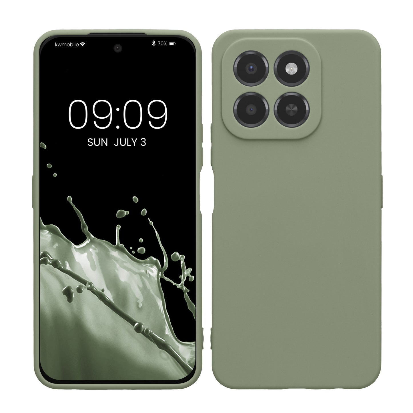 kwmobile Handyhülle für HONOR X6C Hülle - weiches Handy Silikon Case - Schutzhülle Cover - Graugrün Graugrün  