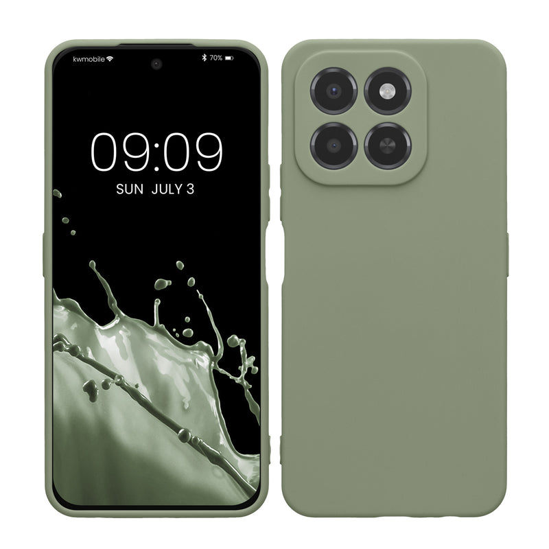 kwmobile Handyhülle für HONOR X6C Hülle - weiches Handy Silikon Case - Schutzhülle Cover - Graugrün Graugrün  