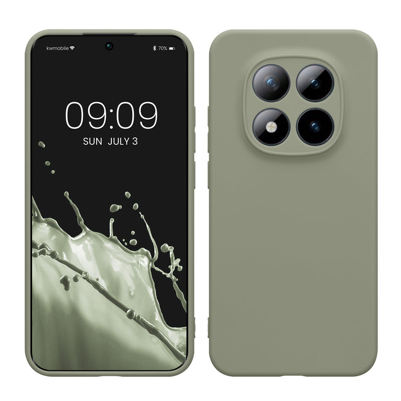 kwmobile Handyhülle für Xiaomi Redmi Note 15 Pro 5G Hülle - weiches Handy Silikon Case - Schutzhülle Cover - Graugrün Graugrün  
