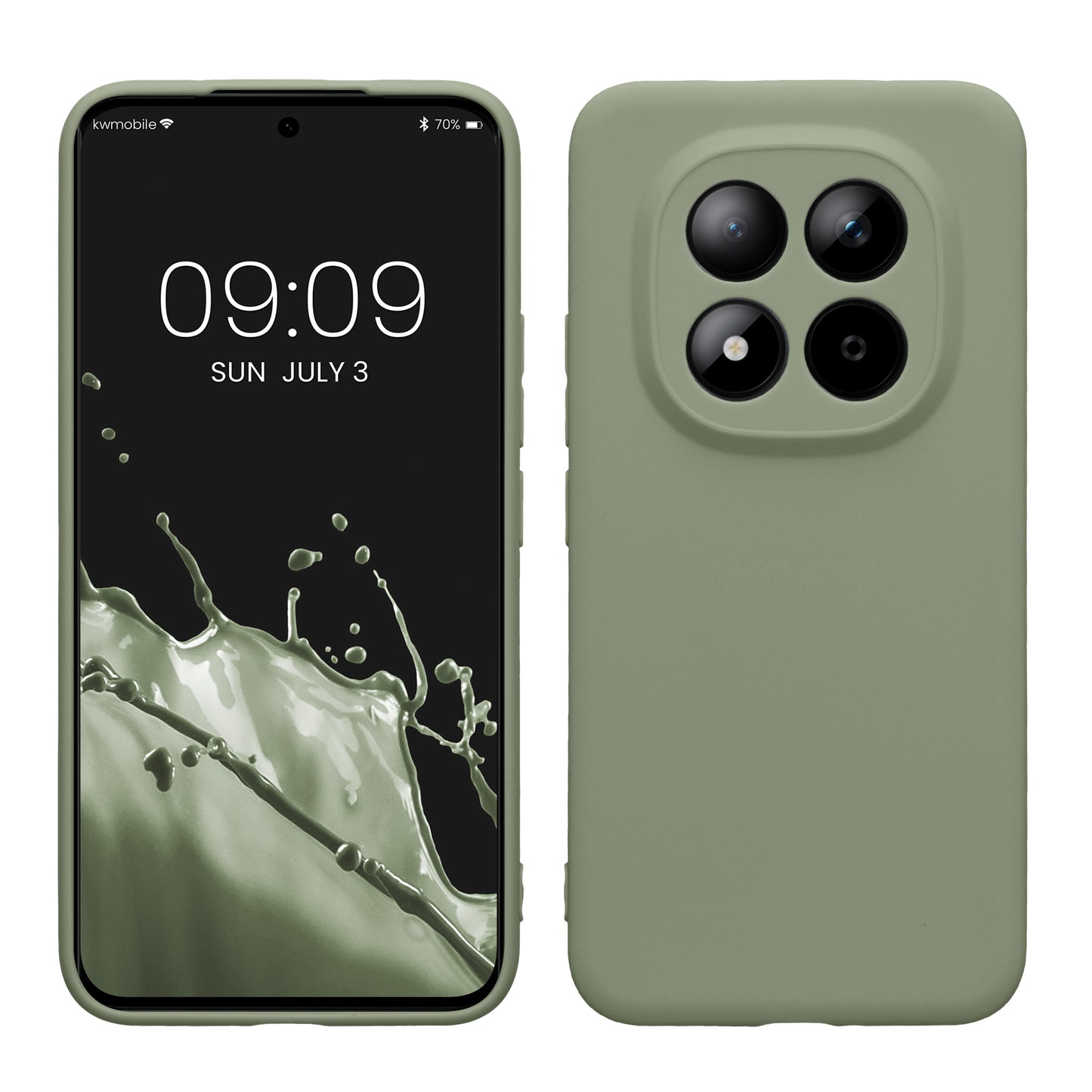 kwmobile Handyhülle für Xiaomi Redmi Note 15 Pro+ 5G / Poco M8 Pro 5G Hülle - weiches Handy Silikon Case - Schutzhülle Cover - Graugrün Graugrün  