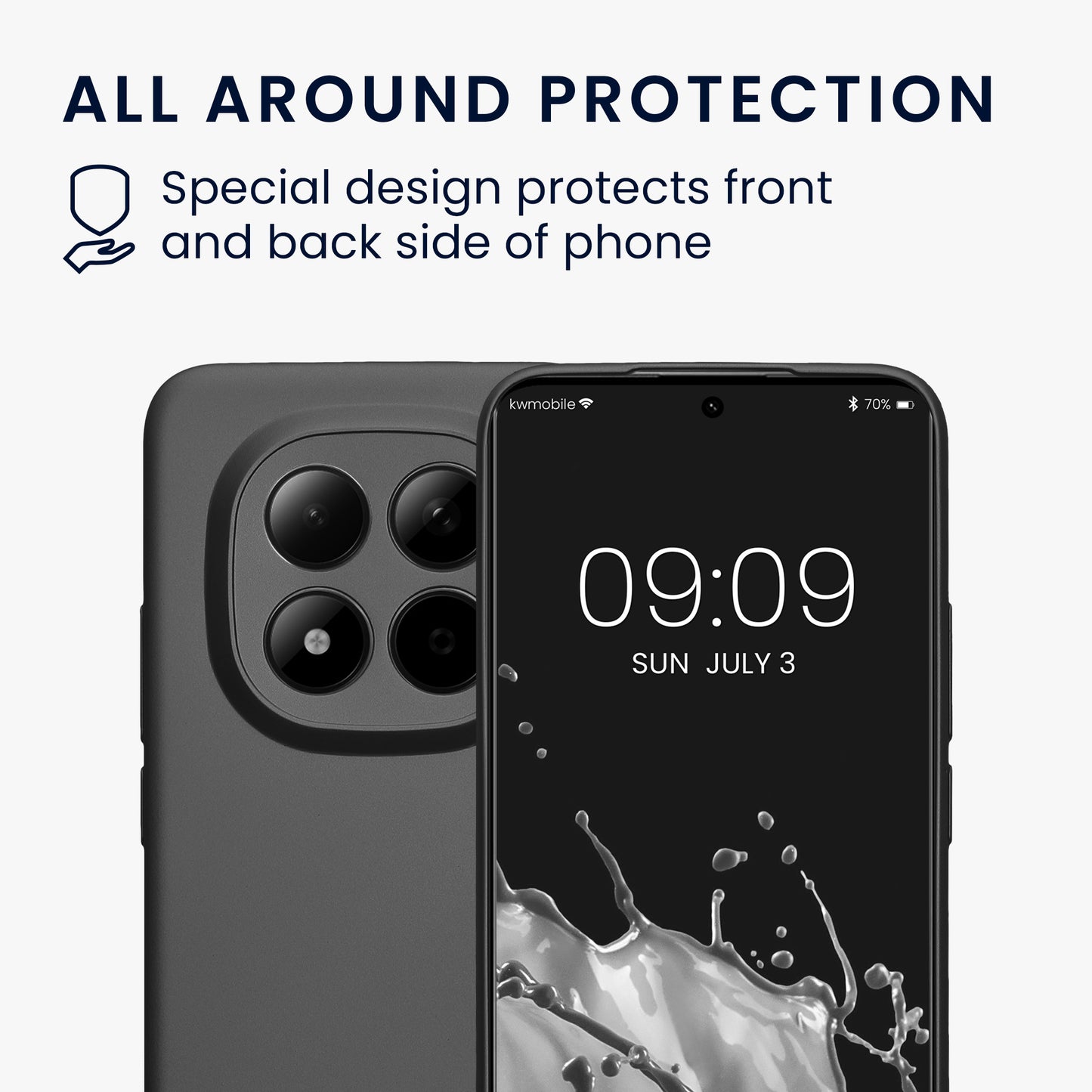 kwmobile Handyhülle für Xiaomi Redmi Note 15 Pro+ 5G / Poco M8 Pro 5G Hülle - weiche Silikon Case metallisch schimmernd - Schutzhülle Cover