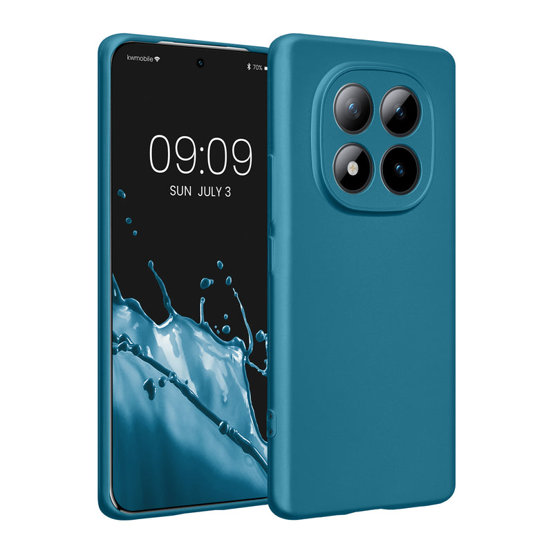 kwmobile Handyhülle für Xiaomi Redmi Note 15 4G / Redmi Note 15 5G / Poco M8 5G Hülle - weiche Silikon Case metallisch schimmernd - Schutzhülle Cover - Metallic Karibikblau Metallic Karibikblau  