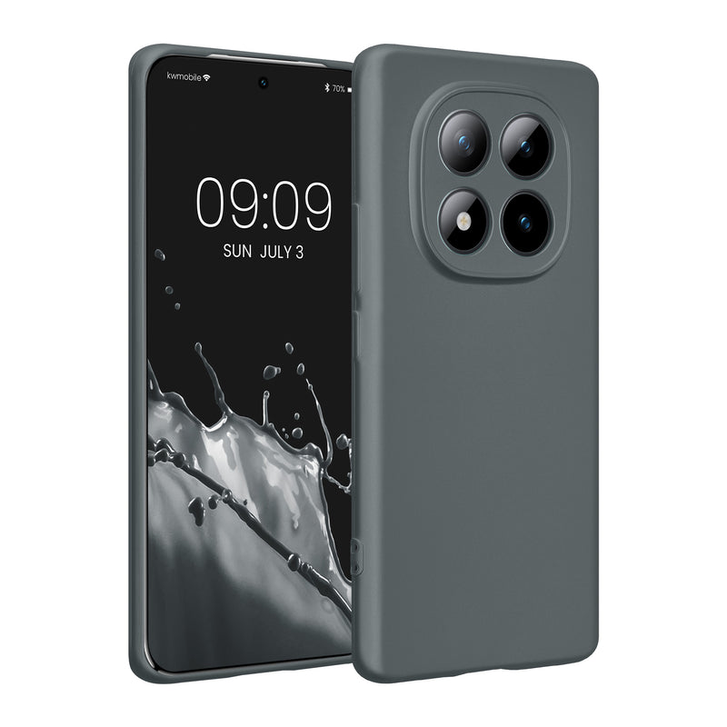 kwmobile Handyhülle für Xiaomi Redmi Note 15 4G / Redmi Note 15 5G / Poco M8 5G Hülle - weiche Silikon Case metallisch schimmernd - Schutzhülle Cover - Metallic Grau Metallic Grau  