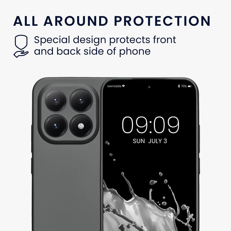 kwmobile Handyhülle für Xiaomi 15T Hülle - weiche Silikon Case metallisch schimmernd - Schutzhülle Cover