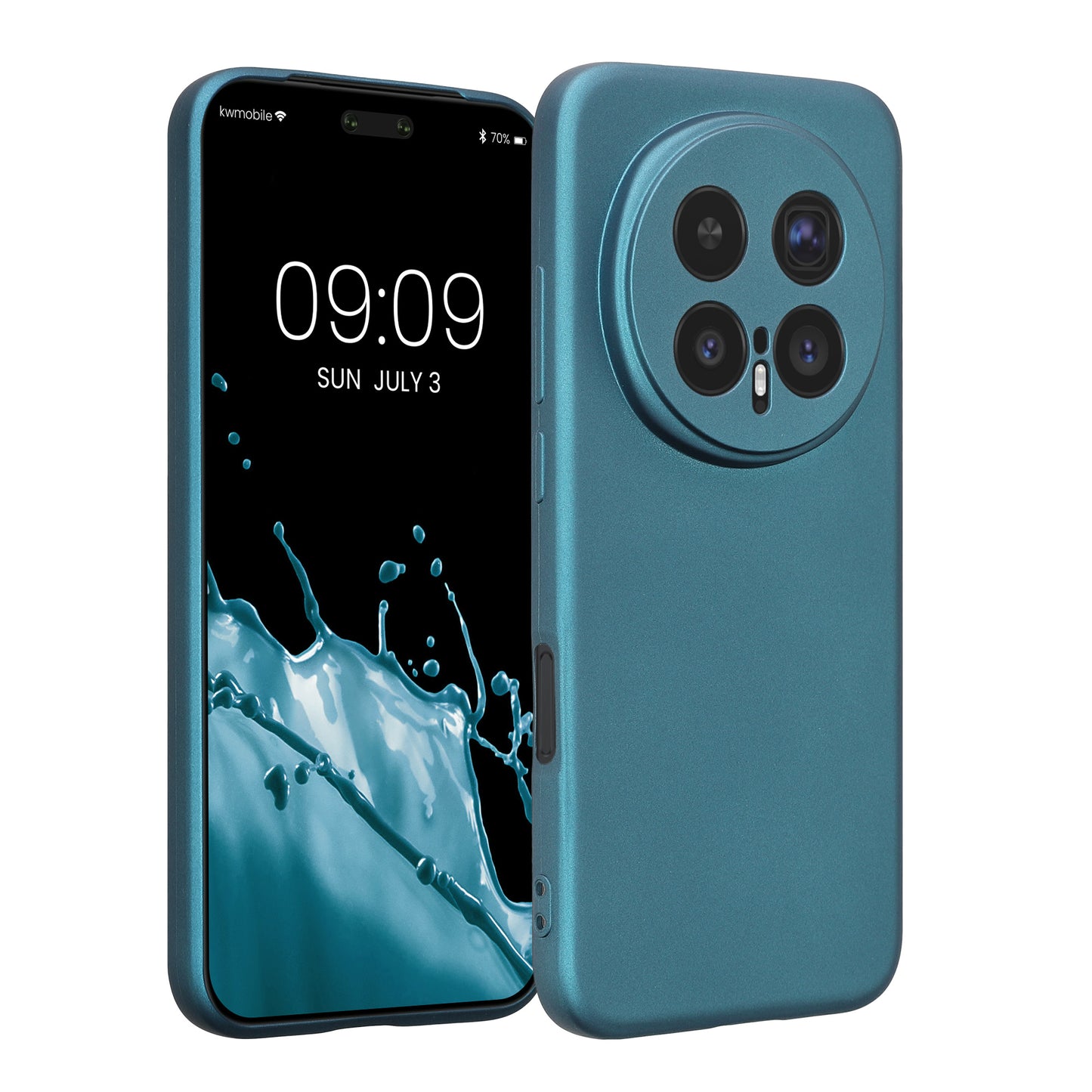 kwmobile Handyhülle für HONOR Magic8 Pro Hülle - weiche Silikon Case metallisch schimmernd - Schutzhülle Cover - Metallic Karibikblau Metallic Karibikblau  