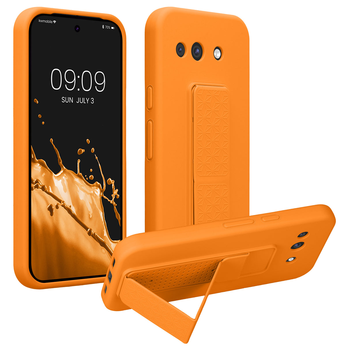 Google Pixel 10a Silikon Handyhülle mit Fingerhalter mit Ständer KWM0000215A001C