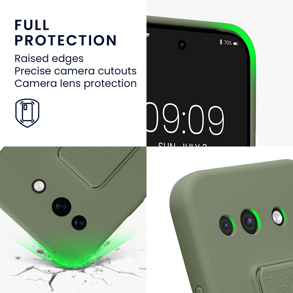 Google Pixel 10a Silikon Handyhülle mit Fingerhalter mit Ständer KWM0000215A002C