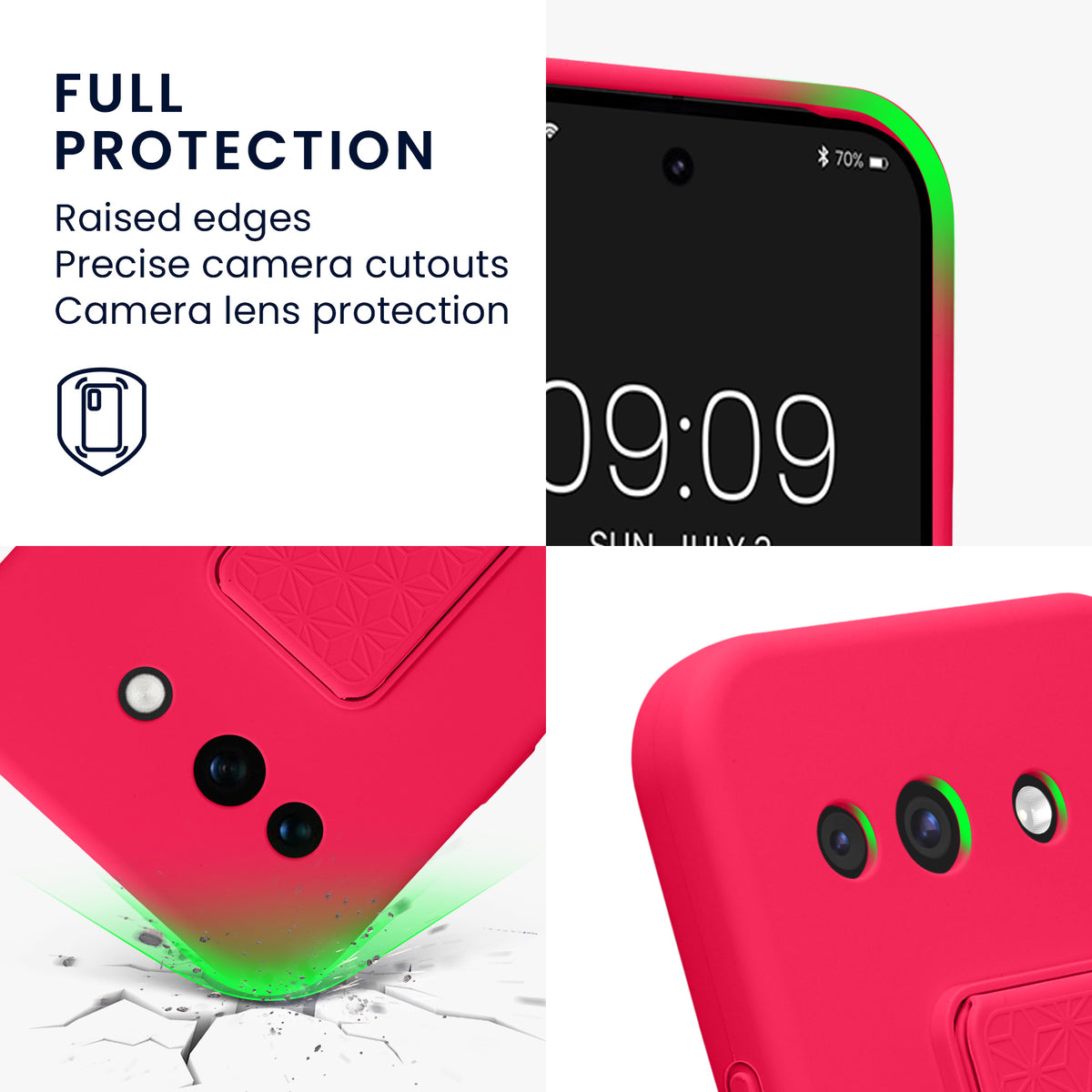 Google Pixel 10a Silikon Handyhülle mit Fingerhalter mit Ständer KWM0000215A003C