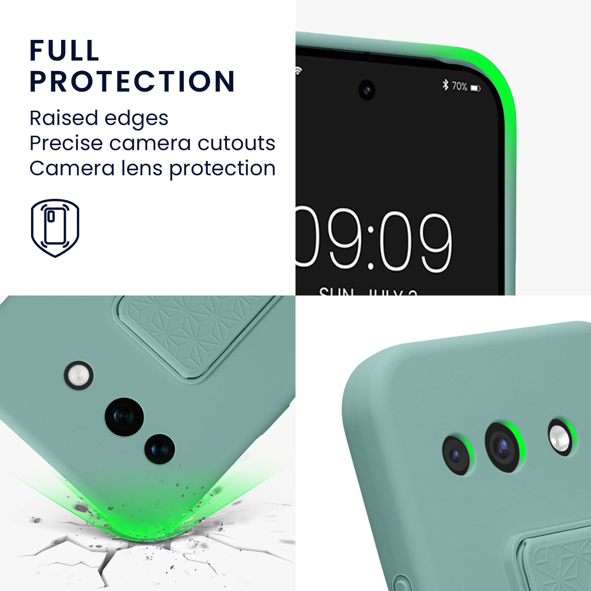Google Pixel 10a Silikon Handyhülle mit Fingerhalter mit Ständer KWM0000215A004C