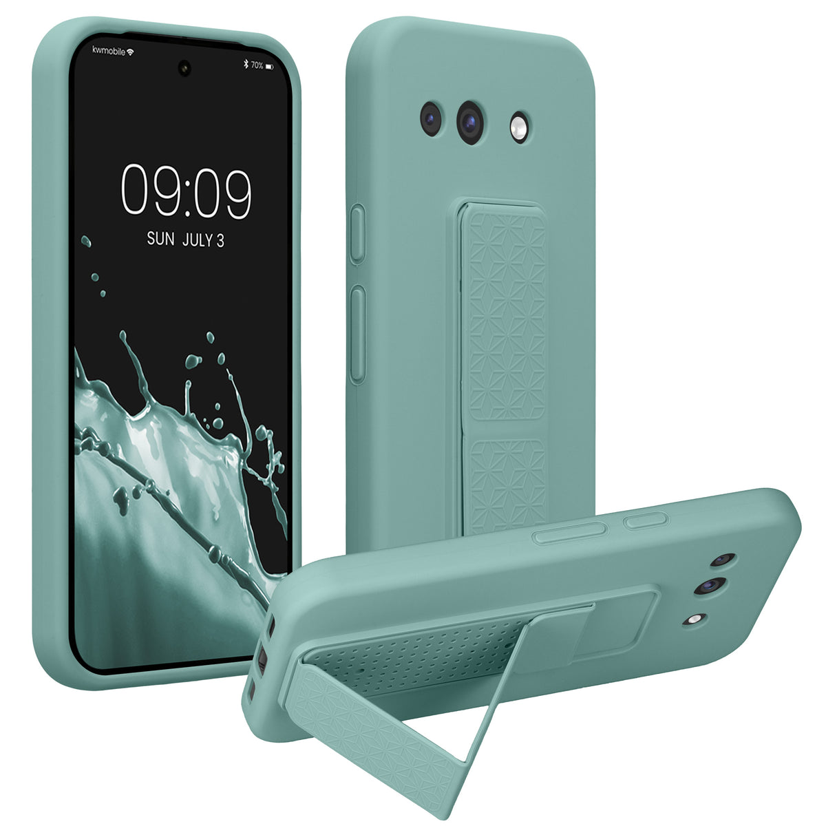 Google Pixel 10a Silikon Handyhülle mit Fingerhalter mit Ständer KWM0000215A004C
