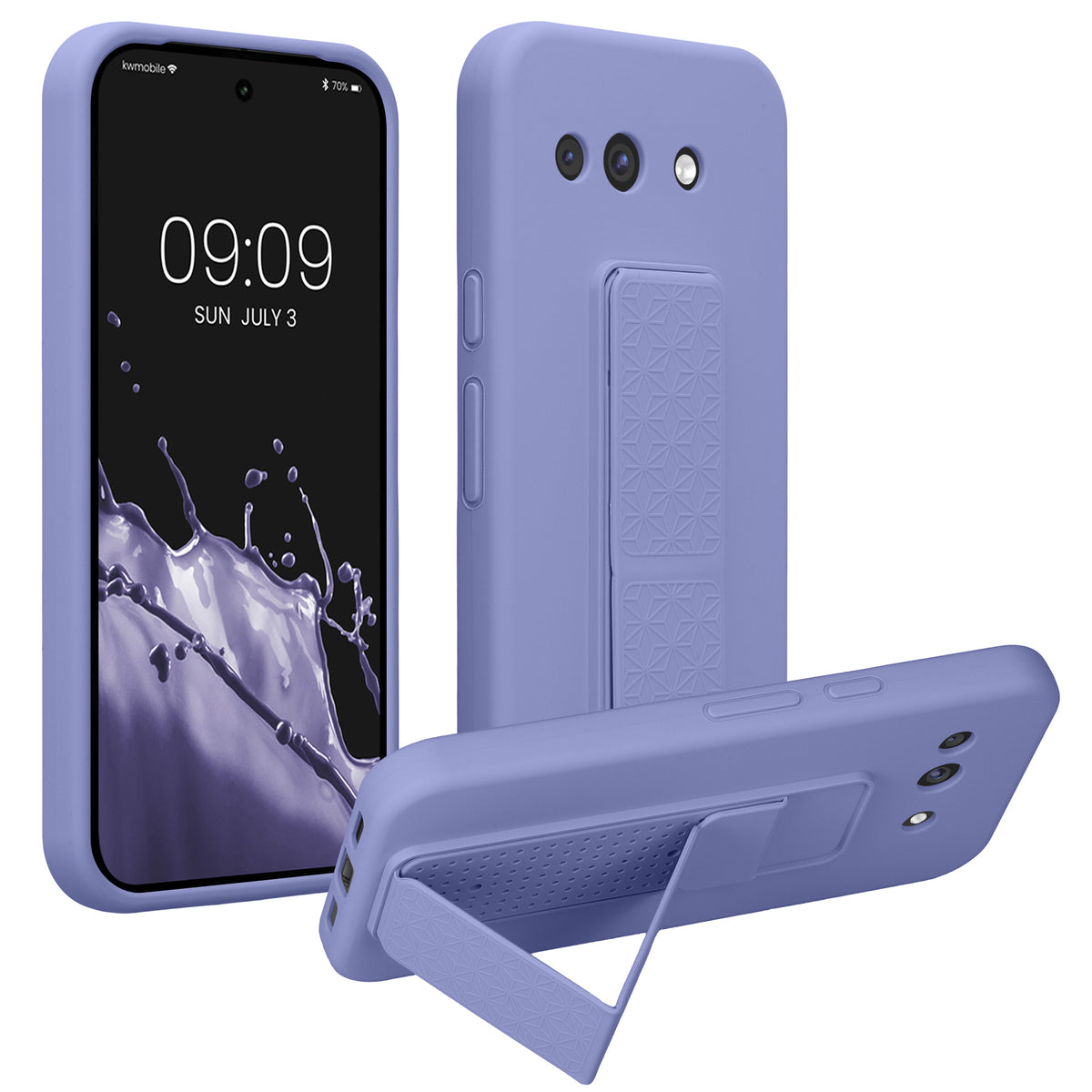 Google Pixel 10a Silikon Handyhülle mit Fingerhalter mit Ständer Lavendel