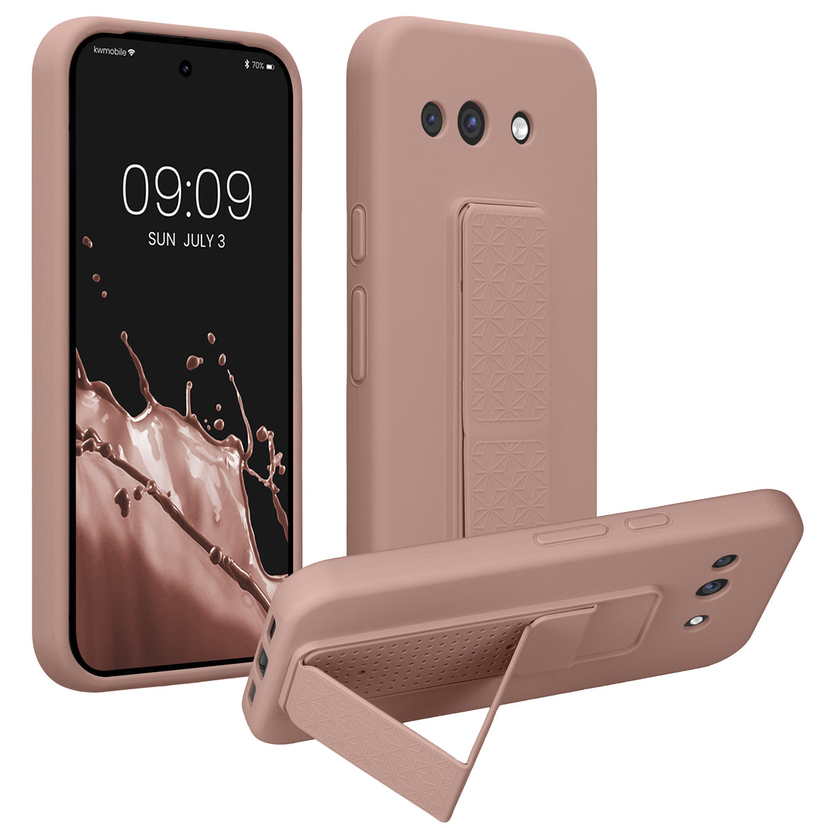 Google Pixel 10a Silikon Handyhülle mit Fingerhalter mit Ständer KWM0000215A006C