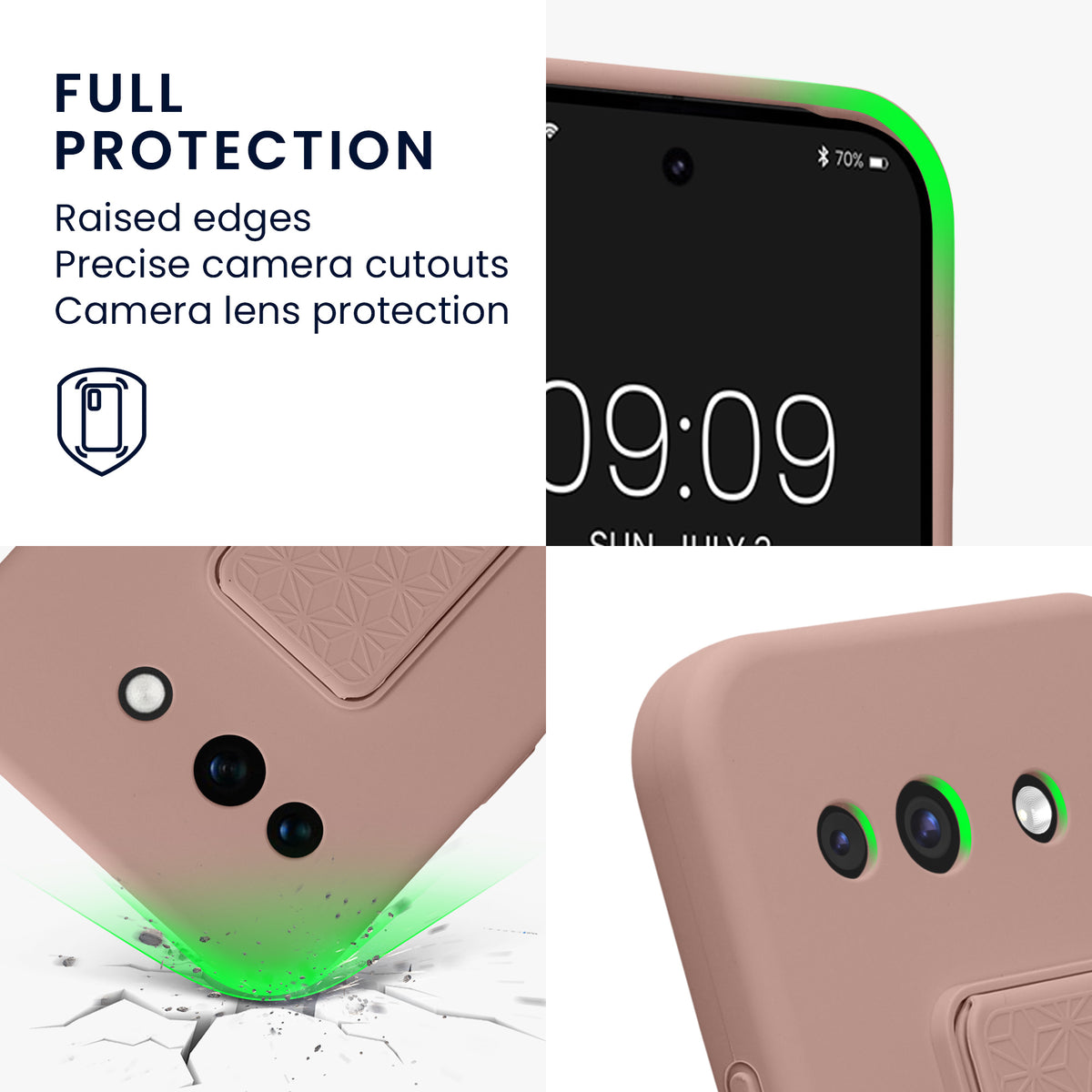 Google Pixel 10a Silikon Handyhülle mit Fingerhalter mit Ständer KWM0000215A006C