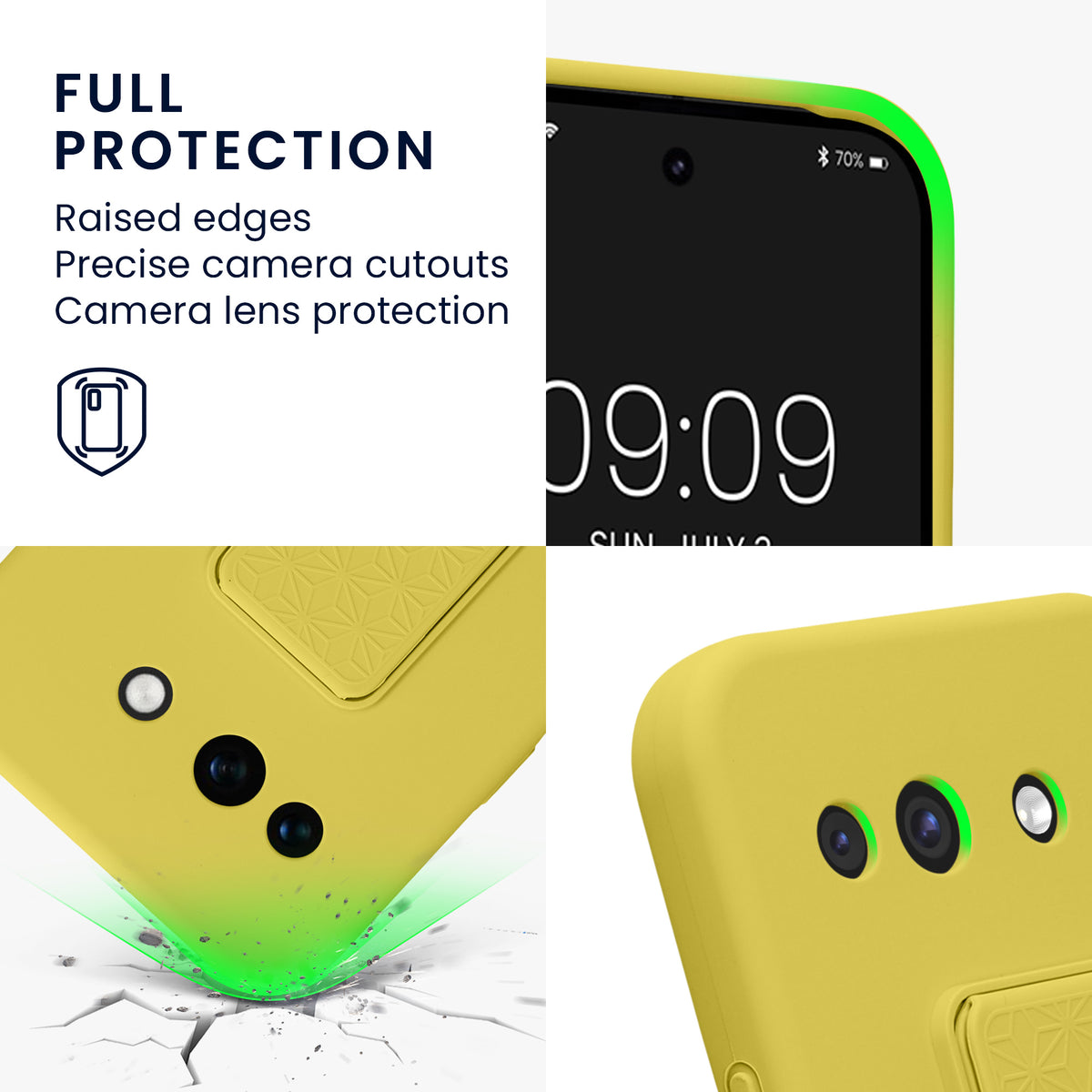 Google Pixel 10a Silikon Handyhülle mit Fingerhalter mit Ständer KWM0000215A007C