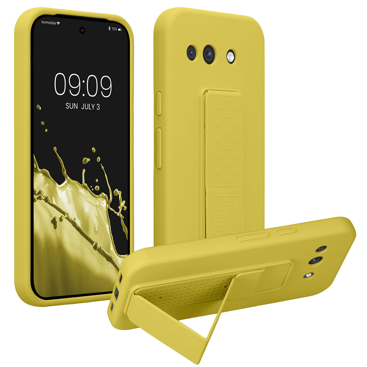 Google Pixel 10a Silikon Handyhülle mit Fingerhalter mit Ständer KWM0000215A007C
