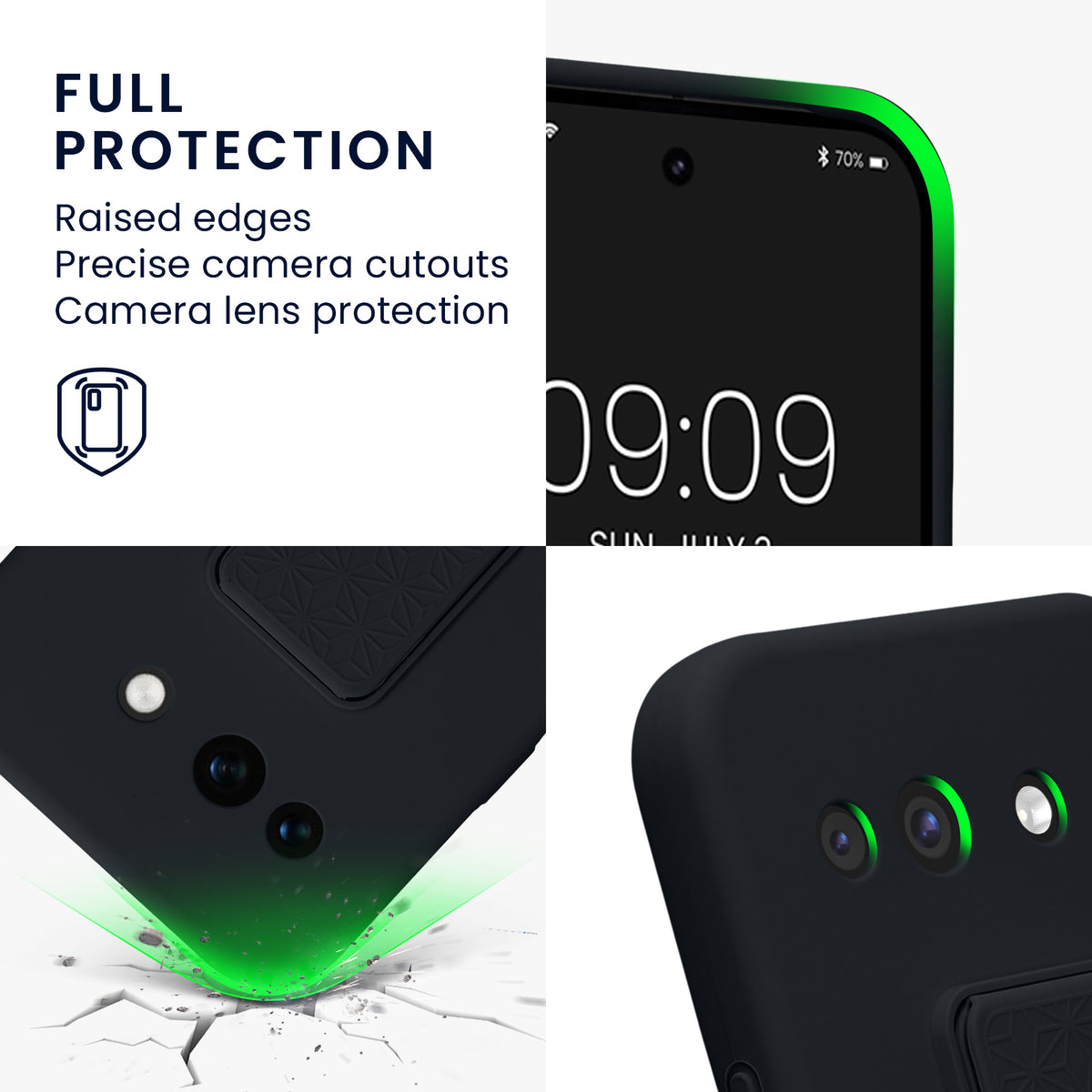 Google Pixel 10a Silikon Handyhülle mit Fingerhalter mit Ständer KWM0000215A008C