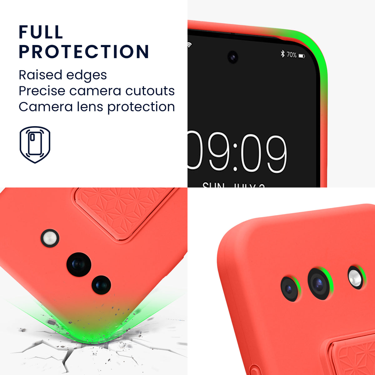 Google Pixel 10a Silikon Handyhülle mit Fingerhalter mit Ständer KWM0000215A009C