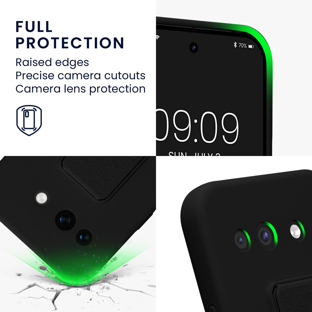 Google Pixel 10a Silikon Handyhülle mit Fingerhalter mit Ständer KWM0000215A010C